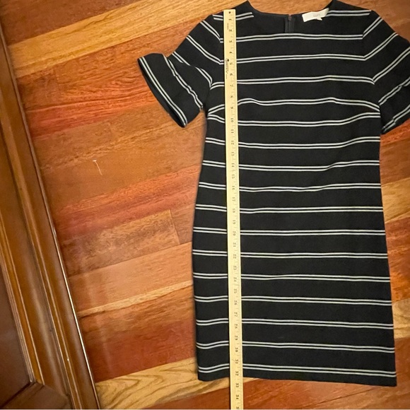 LOFT Black and White Striped Mini Dress - Picture 7 of 8